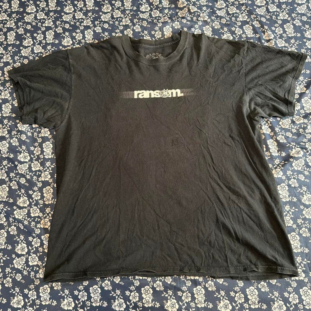 Black ransom t shirt with white